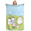 M-Molangs with Piupiu Flannel Throw Blankets  Blankets for Bed Car Warm Bedspread,