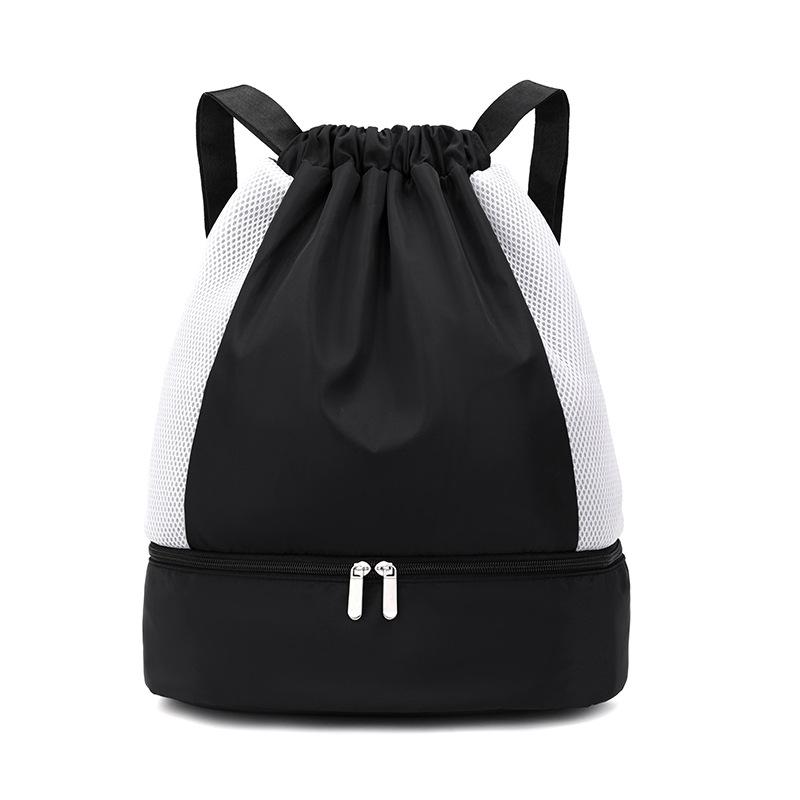 Sports and fitness bag, swimming bag with separate shoe compartment, multifunctional outdoor travel backpack, swimming backpack Classic black backpack