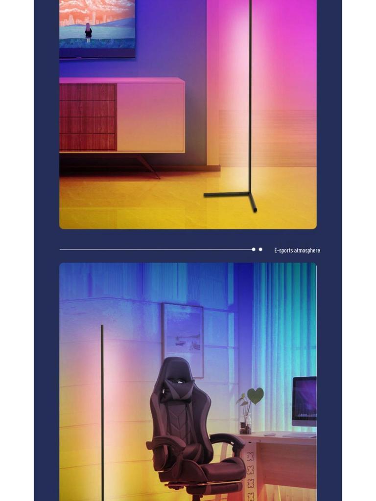 RGB Minimalist Corner Floor Lamp with LED Breathing Light