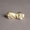 BESPORTBLE Gold Dog Figurines, Feng Shui Brass Dog Statue Small Brass Animal Figurines Puppy Sculpture for Home Decor Collectible