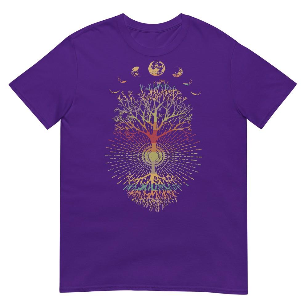 Phases Of The Moon Retro 60s 70s Vibe Tree Of Life TShirt