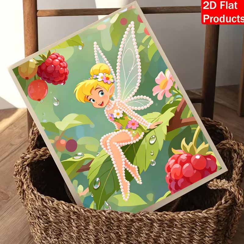 Disney Pearl Painting Jingle Bell Fairy Themed Creative Pearl Art Painting 5D DIY Pearl Embroidery Mosaic Cross Stitch Kit Home Decor