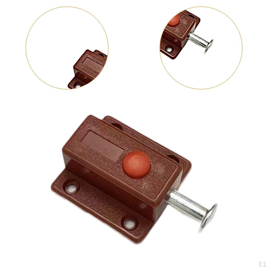 10 Pack Spring Loaded Automatic Door Latches, Push Button Sliding Bolt Lock for
