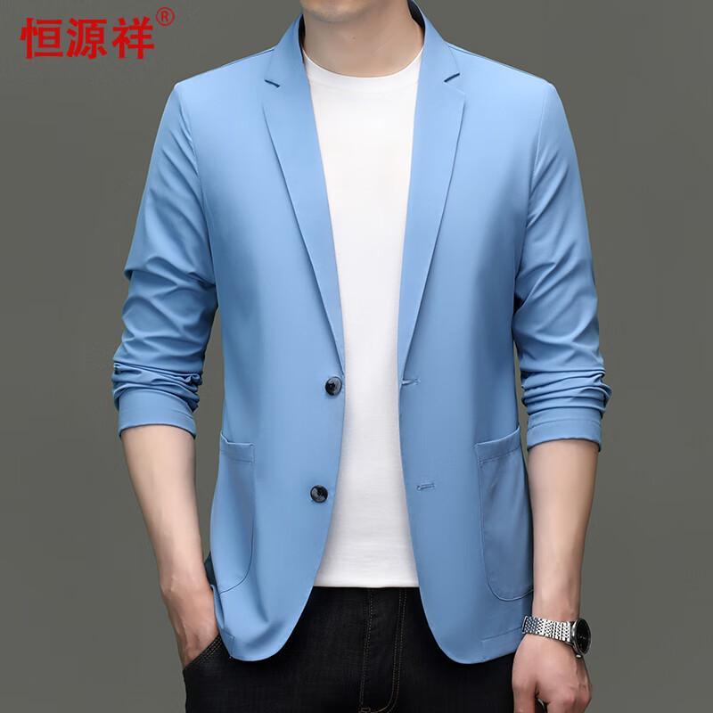 Мужской легкий костюмный пиджак из ледяного шелка 2XL