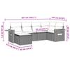 Vidaxl 6-Cz. Set di Mobili da Giardino con Cuscini, Beige, Polyrattan