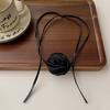 Simple Rose Flower Neckband Choker Necklace Jewelry Women Clavicle Chain Necklace Temperament Long Strap Neck Chain