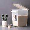 CHAHUA Plastic Grain Storage Container Rice Bucket 15L White 1 Piece with Wheels