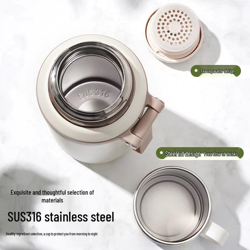 316 Stainless Steel Sports Water Bottle with Tea Separator, Lanyard, and Bounce Lid