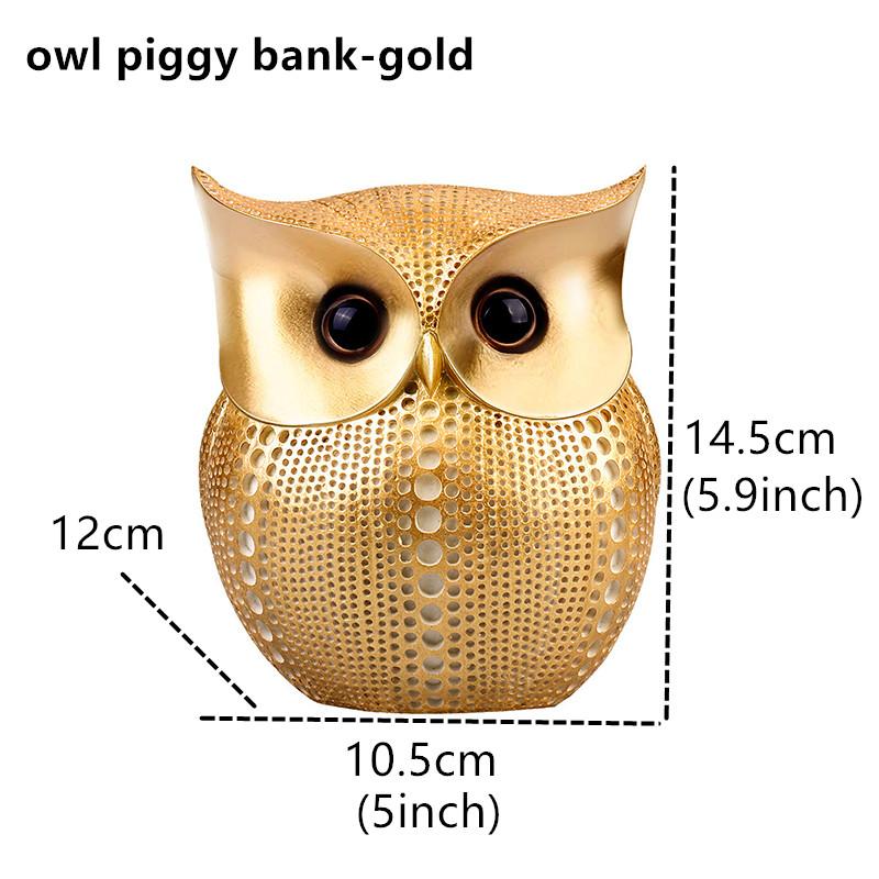 

Золотая копилка для денег, сейф, копилка для монет, автомат для конфет, статуэтки совы из смолы, украшения, скульптуры, стол