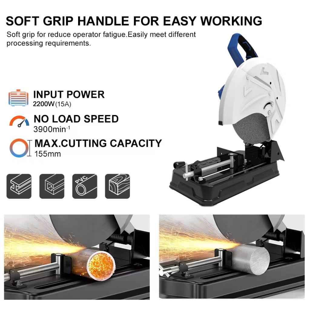 Cutting Saw 355mm Blade Diameter Cutting Saw 2200 Watt Steel Cutter Max. Cutting Capacity 155mm
