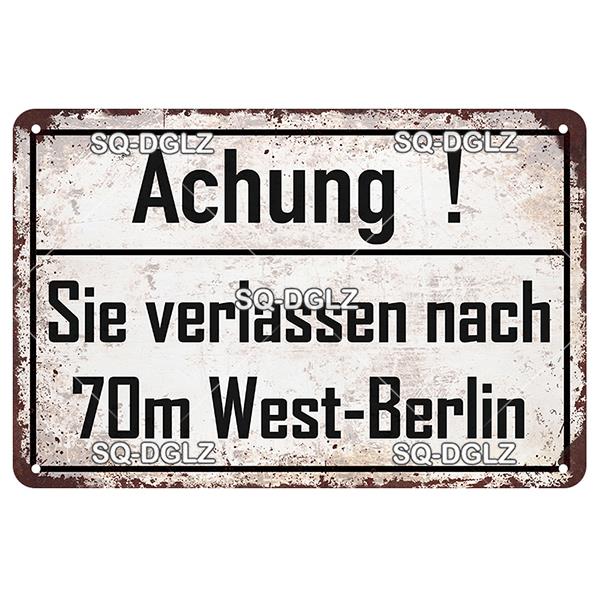 [SQ-DGLZ] Vintage Retro Achtung Berlin Tin Sign Metal Sign Shop Plate Home Bar Wall Sticker Decoration Plaque Poster Decor Gift