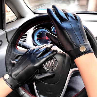 Light Luxury Genuine Leather Gloves Men Driving Motorcycle Riding Guantes Moto Breathable Sheepskin High Quality Business Gloves