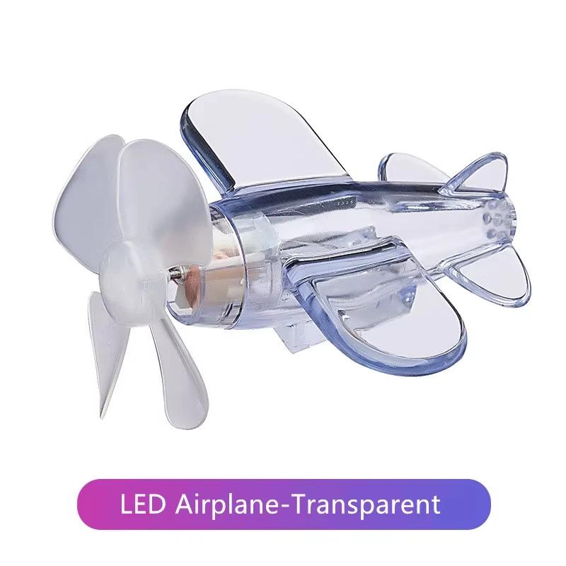 Wind-Powered LED Safety Light for Bike Motorcycle - No Battery Airplane Shape Warning Lamp 80mm