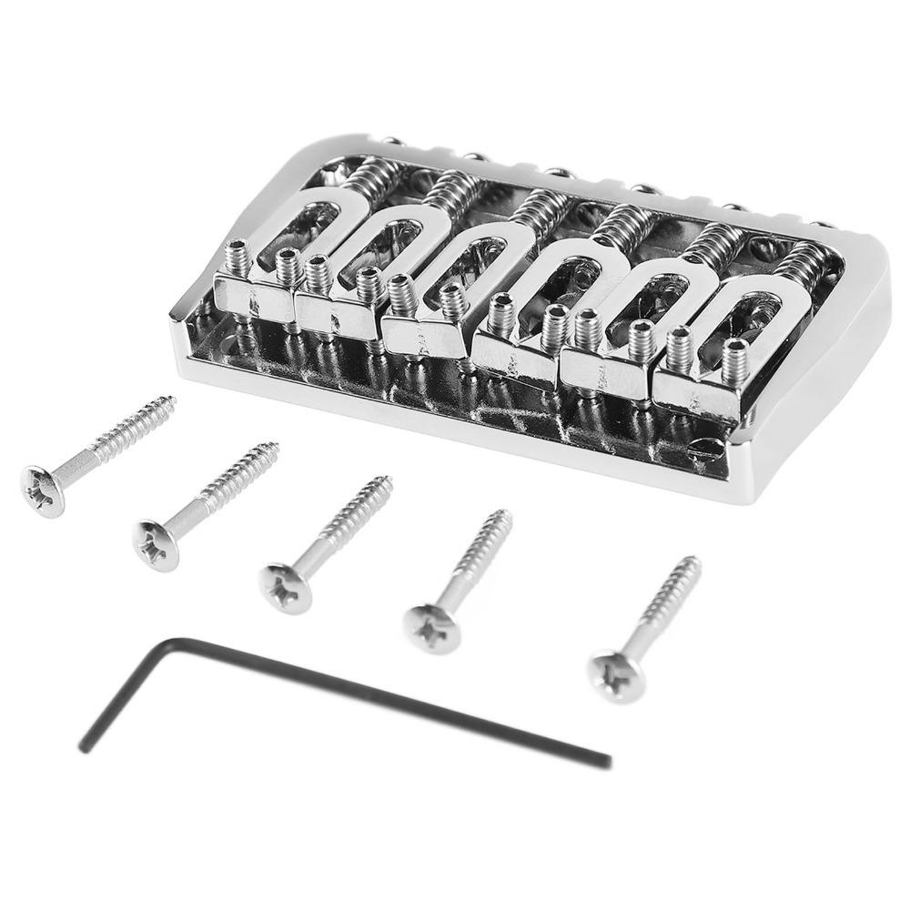 Black\Silver Guitar Fixed Bridge Replacement Hardtail Saddle Bridge Electric Guitar Replacement серебряный