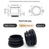 Black Round Plastic End Cap for Chair and Table Legs, Stainless Steel Plug, Tube Stopper