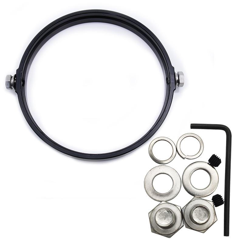 Universal 5.75 Inch Aluminum Round Headlight Housing Headlamp Trim Ring Mount Bracket Motorcycles