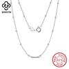 Rinntin 100% 925 Silver Side Chain with Small Ball Bead Necklace Simple Women's Neck Chain Jewelry for Pendant SC22