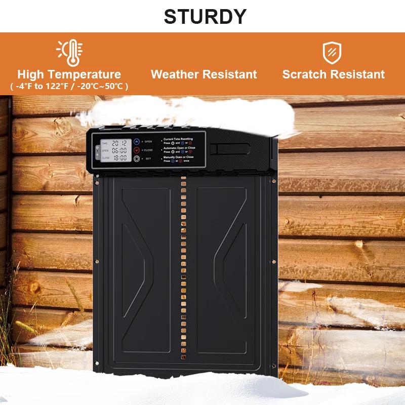 Large Size Automatic Chicken Coop Door, New with Timer LCD Screen, 3*AA Battery Powered (Battery Not Included)