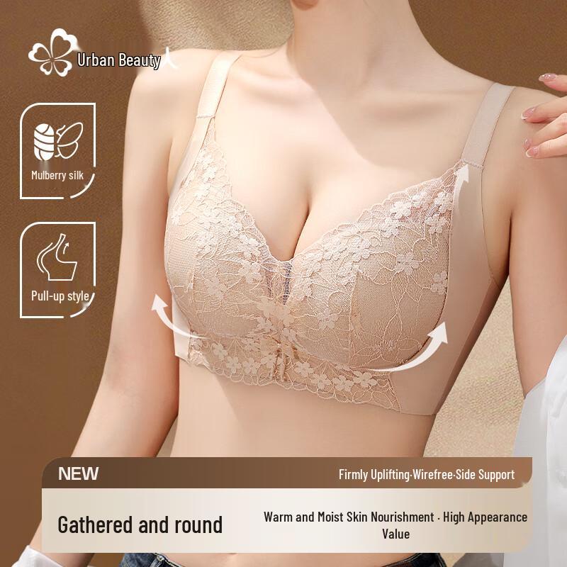 Urban Beauty Silk-Lined Wireless Lace Bra 80AB