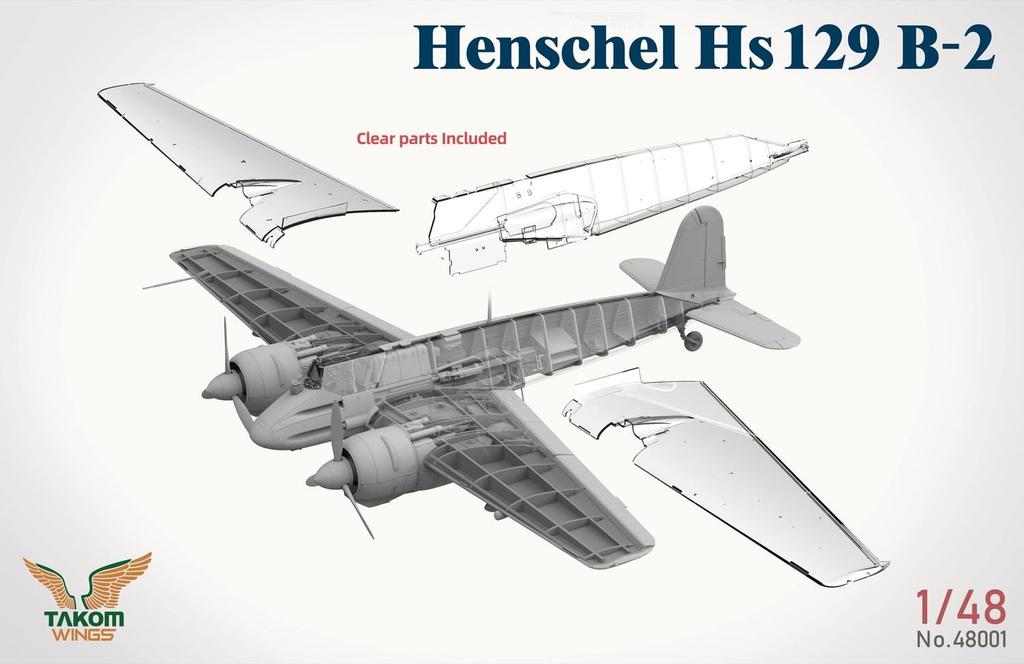 Takom Henschel Plastic Model Kit TKO48001 1/48 Hs129B-2 (Airplane)
