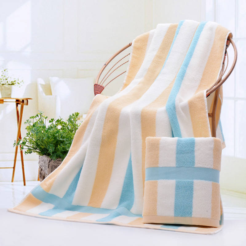 Cotton Stripes Bath Towel for Men and Women, Bathroom Towel, High Quality, 70*140 cm