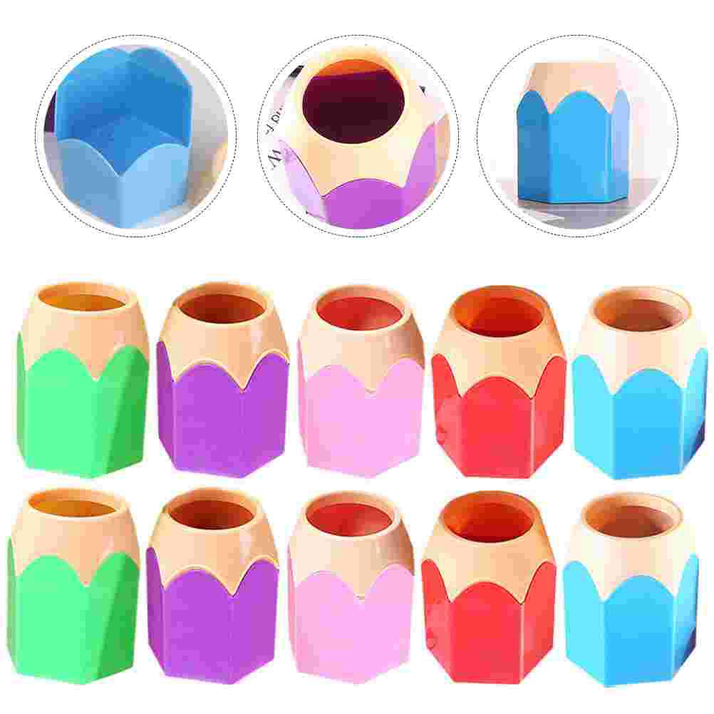 Pencil Shaped Pen Holders Vase Pencil Pot Cute Pen Cup Colorful Pencil Makeup Brush Storage Organizer Home Office Supplies