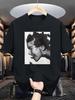 Singer Bjork's Head Photo Retro T-shirt Black and White Iconic Portrait Print Retro Street Style T-shirt Daily Dressing - Men...