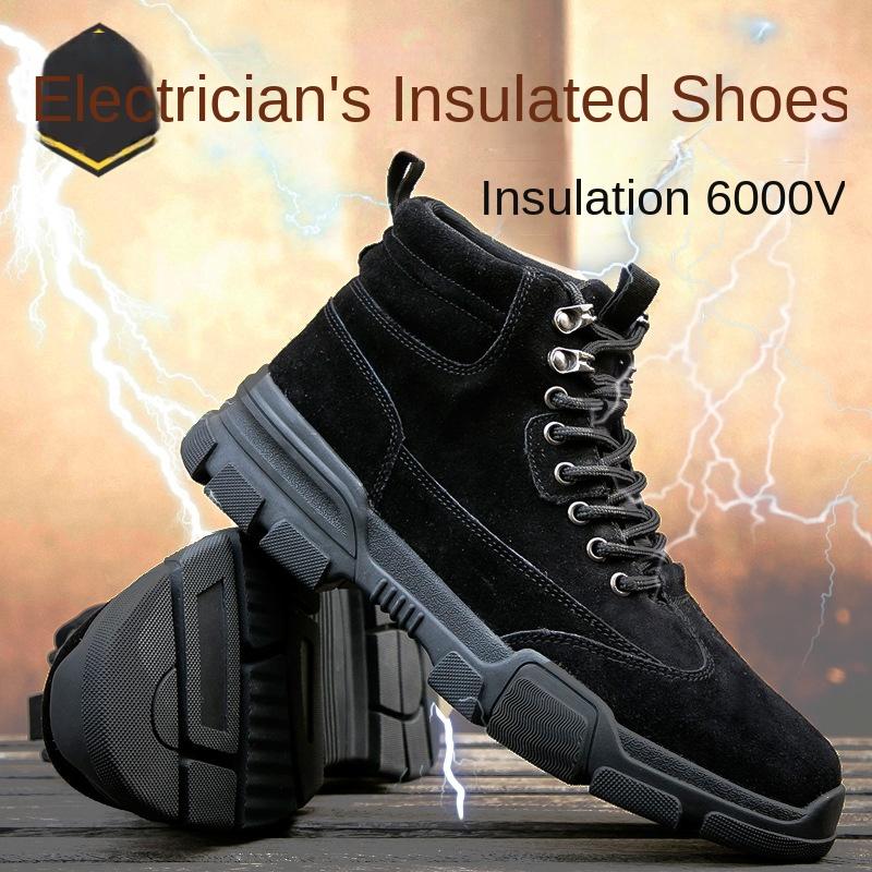 

Мужская обувь из замши и коровьей кожи с высоким берцем, устойчивая к ударам и проколам, для строительства, уличные ботинки со стальным носком и защитой от проколов 47