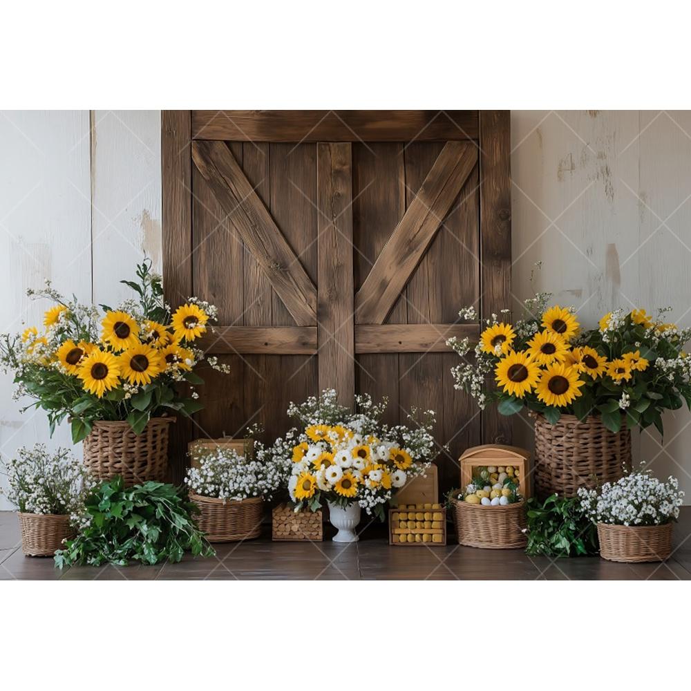 Farm Sunflower Photography Background Garden Flower Kids Birthday Party Cake Smash Baby Shower Portrait Backdrop Photo Studio