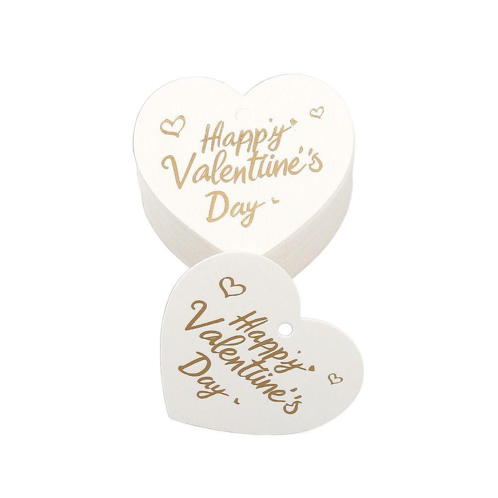 100 Stück Herzförmige Karten Valentinstags-Anhänger Rot DIY Geschenkanhänger Hängende Dekoration Handgeschenk Hängeetikett Party-Etiketten Aufkleber