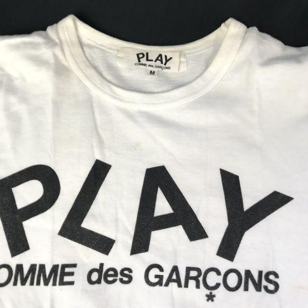 Made in Japan PLAY COMME des GARCONS Short Sleeve T-Shirt Women's M White Authentic Sewing Manager Seal(USED)