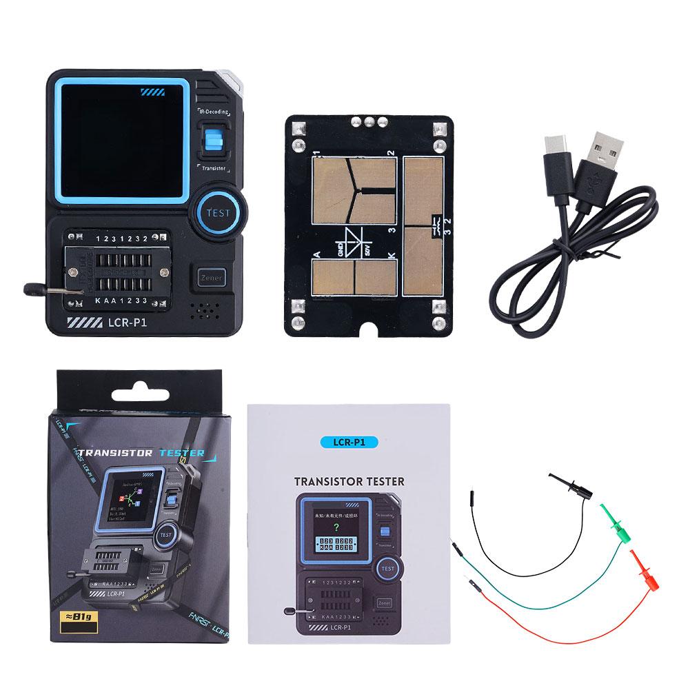 LCR-P1 Transistor Tester Multifunctional Capacitance Effect Electroslag Resistance MOS MCR Transistor Field Meter Meter Tes K4E0