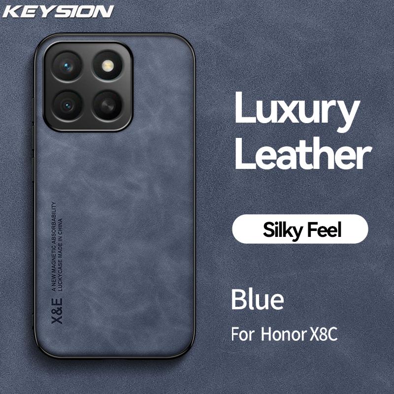 KEYSION Husă Retro de Lux din Piele PU pentru Honor X8c Silicon Moale+PC Rezistentă la Șocuri Husă Spate pentru Telefon pentru Huawei Honor X8c