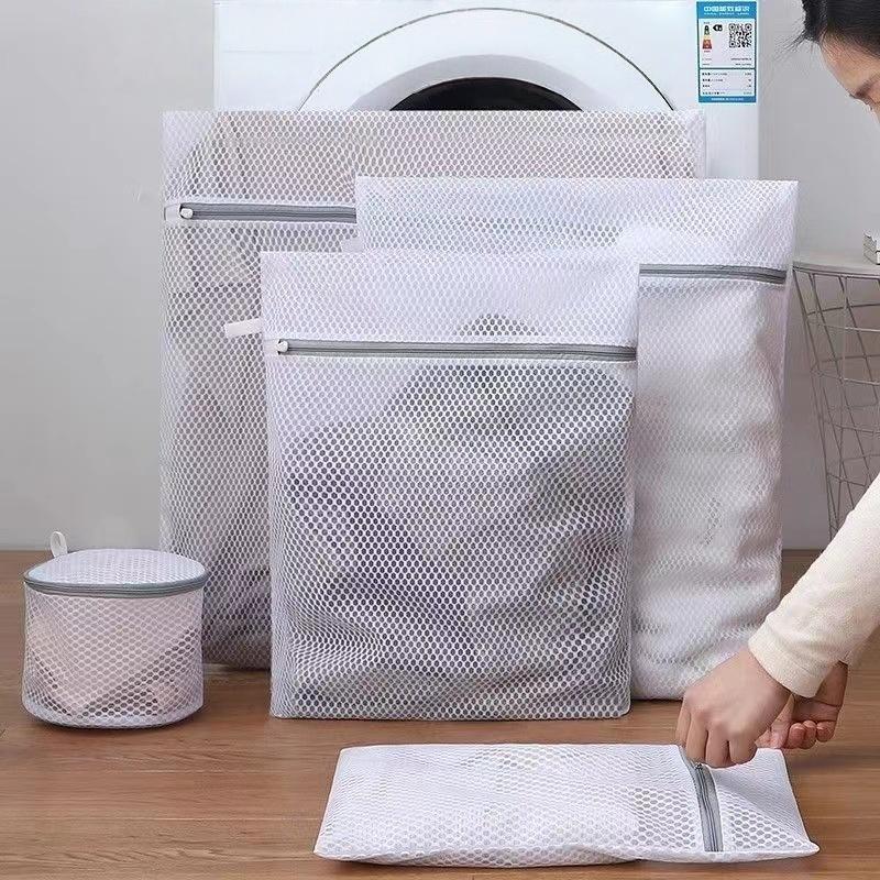1pc 60x60cm Grey Zipper Laundry Bag Fine Mesh High Quality Storage Bags Household Clothes Cleaning Protect Washing Bag