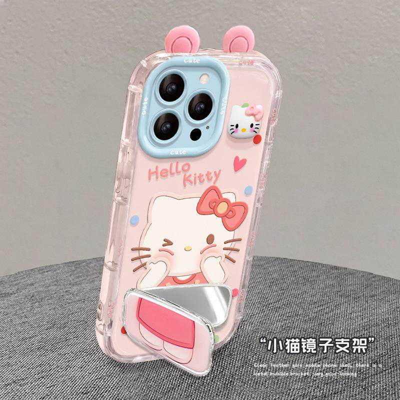 Applicable to Apple 11promax mobile phone case 11e cute kt cat doll holder 11 jelly 11 new women's 11 hard