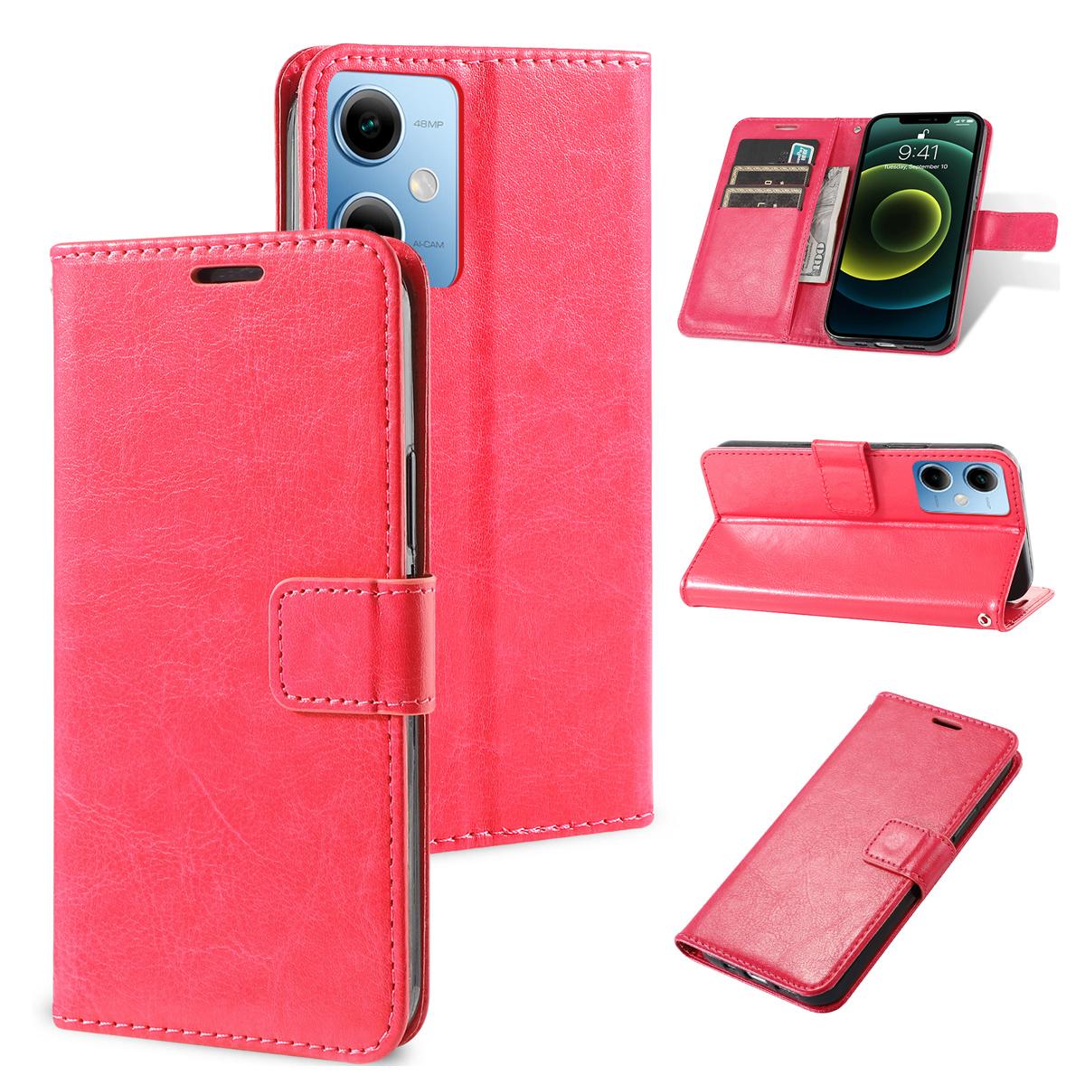 

Классический кожаный чехол-книжка-кошелек с откидной крышкой для телефона Redmi 13 13C Note 13 4G 5G Note 13 Pro 4G 5G Note 13 Pro + 5G POCO C65 X6 M6 F6 Pro RedMi 13 розовый