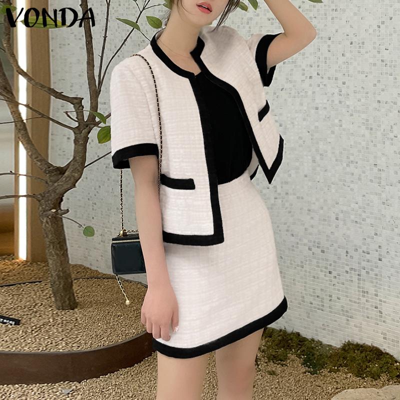 

Летние женские комплекты из 2 предметов VONDA, цветные топы с короткими рукавами, короткие юбки