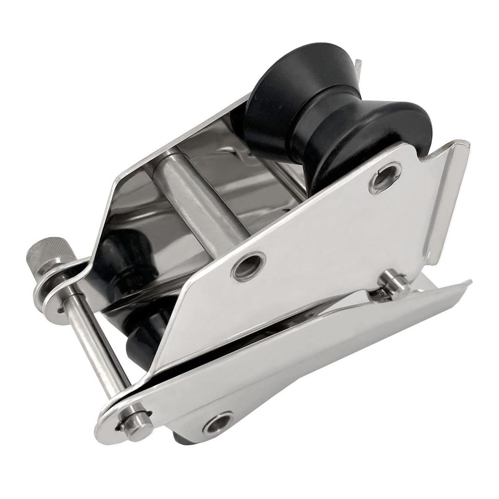 Marine 316 Stainless Steel 330mm Bow Anchor Roller Hinged/Pivoting Double Bow Anchor Bracket with Hinged Quick Release pins