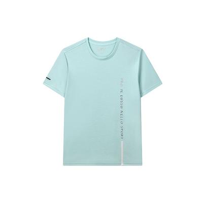 Letter Logo Sports Crew Neck Short Sleeve T-Shirt Men Tops Gray-Green F11M132158F-TQ