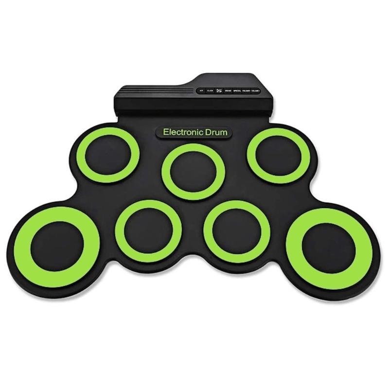 Electric Drum Set 7 Drums Kids Practice Pad Electronic Drum Set with Built in Speakers, Drum Sticks, Headphone Out Jacks