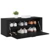 Shoe Cabinet with Shelf Black Oak Effect 100 X 35 X 38 Cm