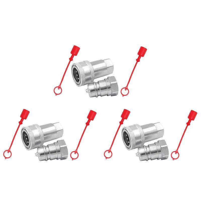 

CYCLI-3X Quick Release Fitting ISO7241-A NPT Hydraulic Coupling Connector 1/2Inch Quick Change Interface серебряный