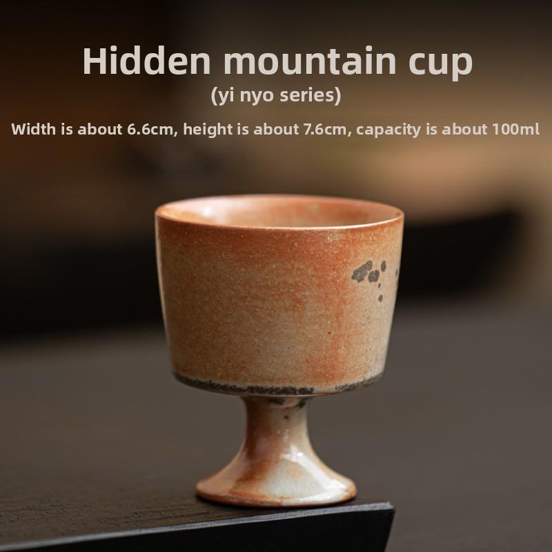 Ru Kiln Zhiye Cat Tea Cup Ceramic Retro Porcelain Teacups Master Cup High Foot Tasting Mug Chinese Kung Fu Japanese Tea Teaware