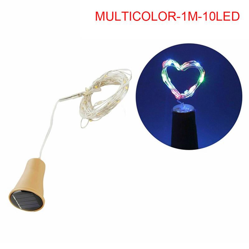 Solar Energy Wine Bottle Lights Led Strings Copper Wire Home Party Decoration