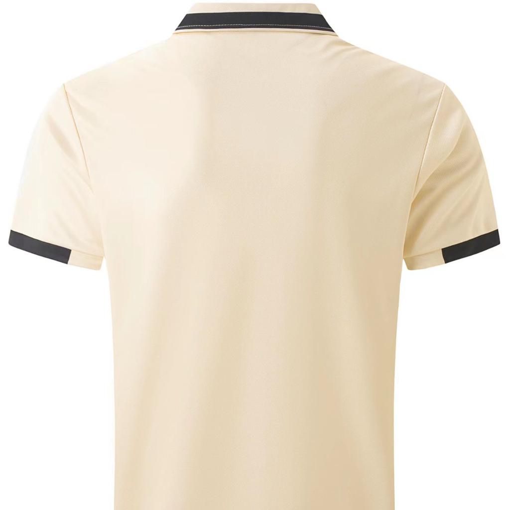 New Men's Casual POLO Shirt Chest False Pockets Lapel Buttons Business T-shirt Tops Male