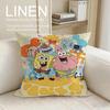 Cute Yellow Sponge Guy Cushion Cover Pillowcase Set Pcs x x Breathable Washable Sofa Cushion Cover