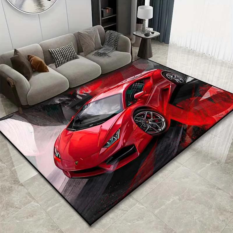 Cool Racing Car Pattern Artwork Carpet Living Room Carpet Bedroom  Kitchen Floor Mat Floor Non-Slip Mat Carpet Home Decor