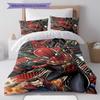 Superhero Series Spider-Man Cartoon Pattern Bedroom Three-piece Duvet Cover Bedding Set for Children.
