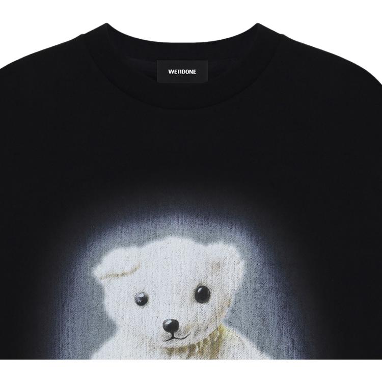 WE11DONE Teddy print Long sleeve Top WD-TT2-25-775-U-BK