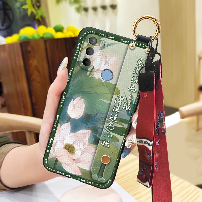 Fashion Dirt-resistant Phone Case For MOTO G31 With Fingerprint/XT2173-1 Phone Holder Ring Elderly lady Wristband